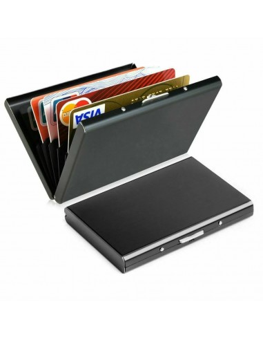 ETUI NA KARTY Metalowe PORTFEL NA KARTY z BLOKADĄ RFID CARD HOLDER Czarny