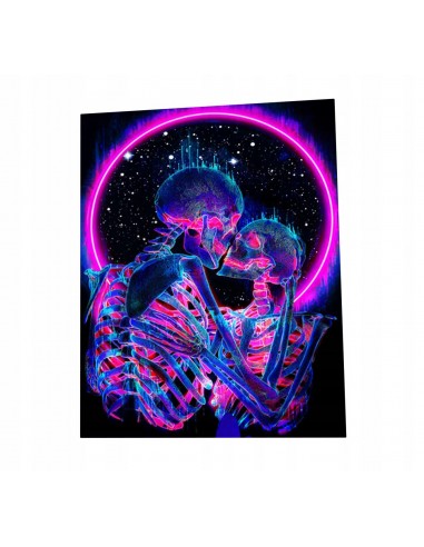 Dekoracja ŚCIENNA UV OBRAZ Fluorescencyjny GOBELIN ODBLASK 150x150cm Miłość