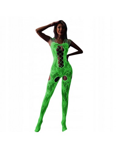 Bodystocking ŚWIECĄCE CIEMNOŚCI Siatka KORONKA BIELIZNA DAMSKA Kombinezon