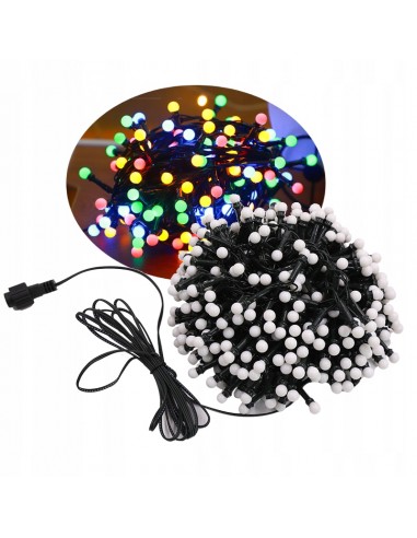 Lampki CHOINKOWE Zewnetrzne OGRODOWE 250 LED 5M KOLOROWE DEKORACYJNE Kule