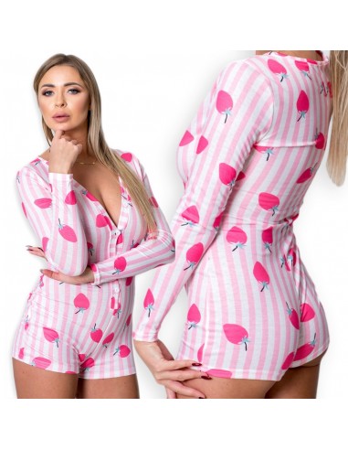 PIŻAMA DAMSKA Kominezon Body TRUSKAWKI 195 r.XL