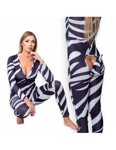 PIŻAMA DAMSKA Rozpinana z Klapką ZEBRA 201 r.L