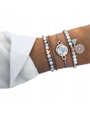 ZESTAW BRANSOLETEK BOHO RETRO PUNK Charms 64