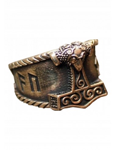 PIERŚCIEŃ SYGNET Wikingów MŁOT THORA Mjolnir 146