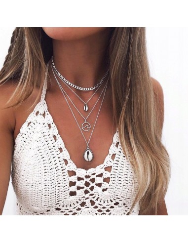 NASZYJNIK CHOKER CELEBRYTKA DŁUGA BOHO SREBRNY 27