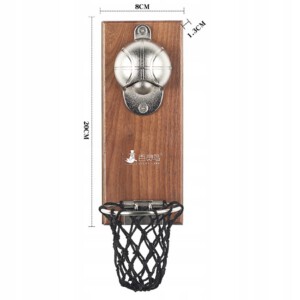 OTWIERACZ DO PIWA Z KOSZEM NA LODÓWKĘ DREWNIANY KOSZYKÓWKA PREZENT - miniatura 2