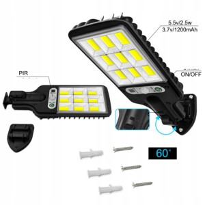LAMPA SOLARNA ULICZNA Działka DOM 117 LED COB 6 godzin MOCNA Latarnia - miniatura 2