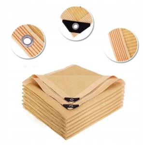 PLANDEKA SIATKA OGRODOWA CIENIUJĄCA 85-90% z OCZKAMI 3x3 KREMOWA Wzmacniana - miniatura 5