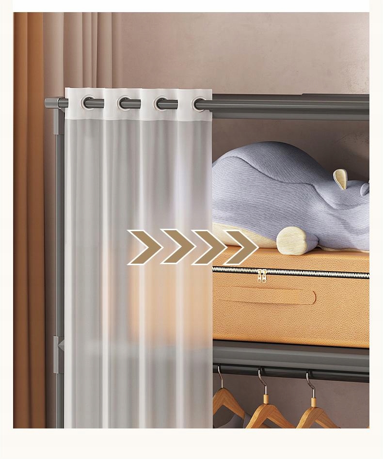 SZAFA Modułowa SKŁADANA Wieszak GARDEROBA na UBRANIA Metalowa 125x28x40cm - obrazek 8