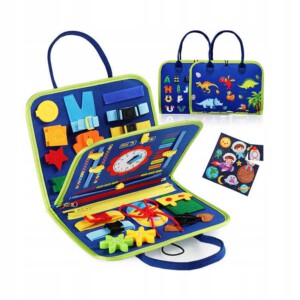 Tablica MONTESSORI Walizka EDUKACYJNA Sensoryczna dla DZIECI Manipulacyjna