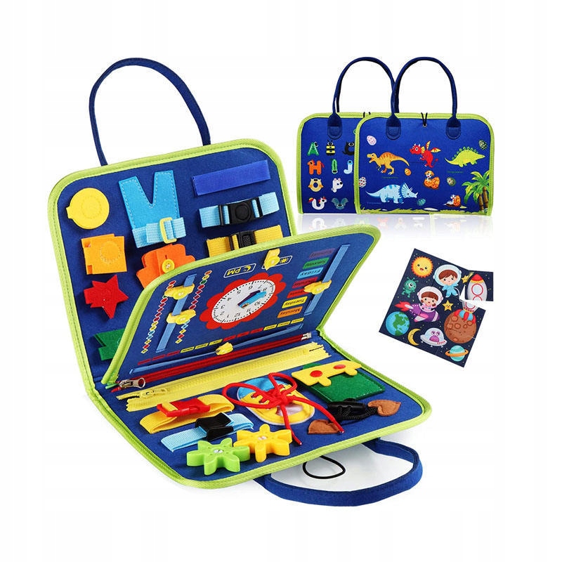 Tablica MONTESSORI Walizka EDUKACYJNA Sensoryczna dla DZIECI Manipulacyjna