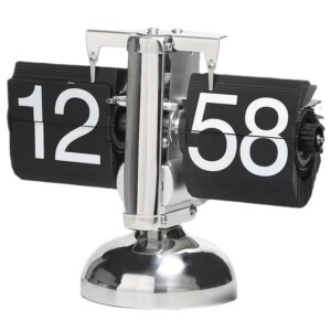 ZEGAR KLAPKOWY 24H RETRO MECHANICZNY VINTAGE NA BATERIE STALOWY PREZENT