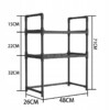 PÓŁKA KUCHENNA pod mikrofalówkę SZAFKA ORGANIZER CZARNA 3poziomy 48cm REGAŁ - miniatura 3