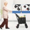 Wózek ZAKUPOWY na Zakupy PSA PCHANY DO PRZODU STABILNY SENIORA 4kołowy DUŻY - miniatura 5