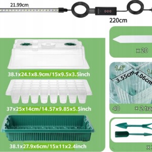MINI SZKLARNIA LED Lampki Szklarnia USB Regulowana Wentylacja ROZSADA 80x - miniatura 6