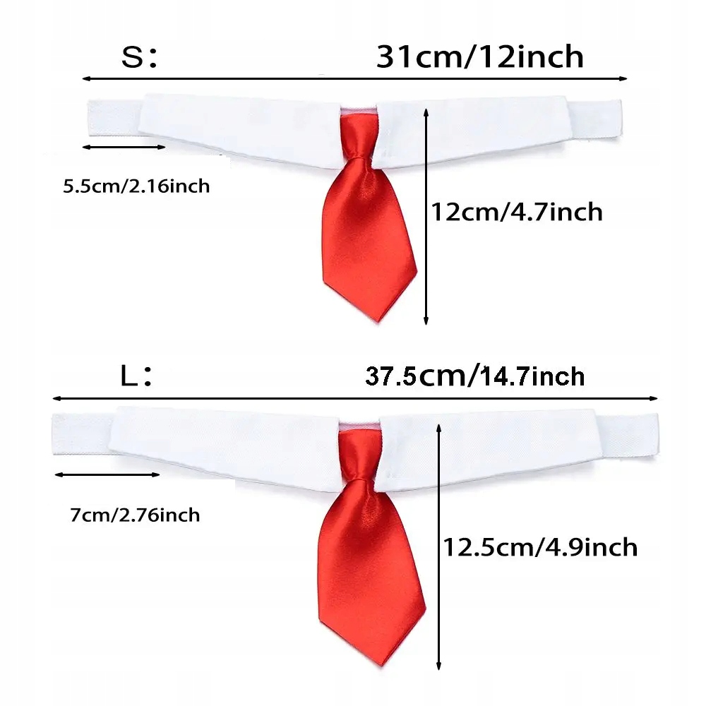 KRAWAT DLA PSA KOTA Uniwersalny na rzep ELEGANCKI STRÓJ WESELE rozmiar S - obrazek 5