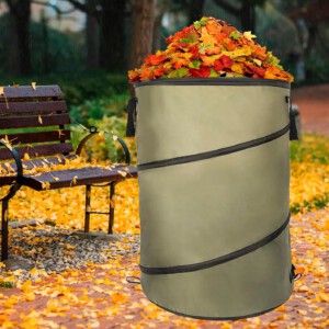 WOREK Kosz Ogrodowy na LIŚCIE TRAWĘ Odpady BIO DUŻY SKŁADANY 130L 45x55cm - miniatura 4