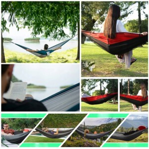 HAMAK Kempingowy 250kg OGRODOWY z MOSKITIERĄ Dwuoosobowy 260x140cm ODPORNY - miniatura 4