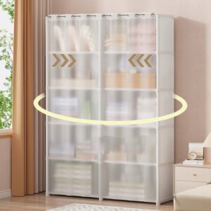 SZAFA Modułowa SKŁADANA Wieszak GARDEROBA na UBRANIA Metalowa 125x28x40cm - miniatura 11