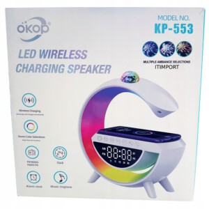 LAMPKA LED RGB Gamingowa GŁOŚNIK BLUETOOTH INDUKCJA PROJEKTOR Radio BUDZIK - miniatura 4