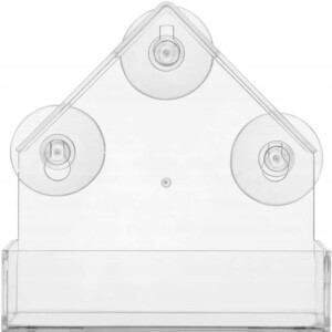 PRZEŹROCZYSTY KARMNIK DLA PTAKÓW DOM DOMEK BUDKA NA OKNO SZYBĘ PRZYSSAWKI - miniatura 5