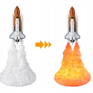 LAMPKA NOCNA RAKIETA PROM KOSMICZNY DLA DZIECI DO SYPIALNI STOJĄCA USB - miniatura 7