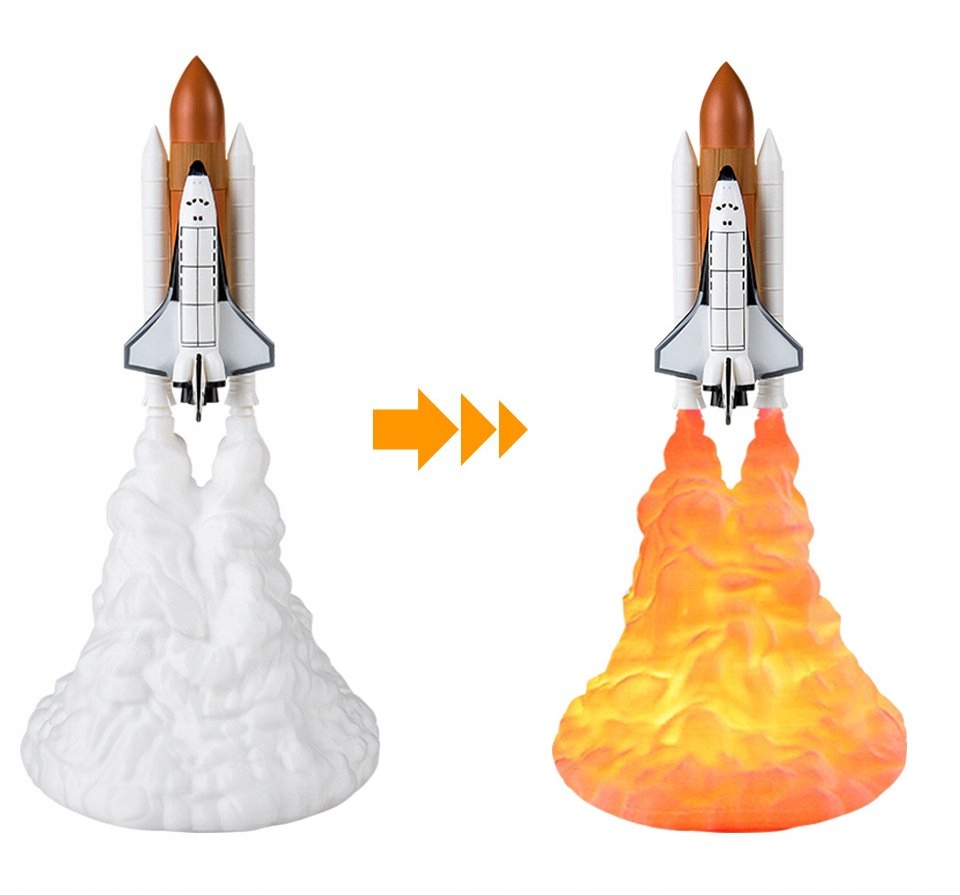 LAMPKA NOCNA RAKIETA PROM KOSMICZNY DLA DZIECI DO SYPIALNI STOJĄCA USB - zdjęcie 7