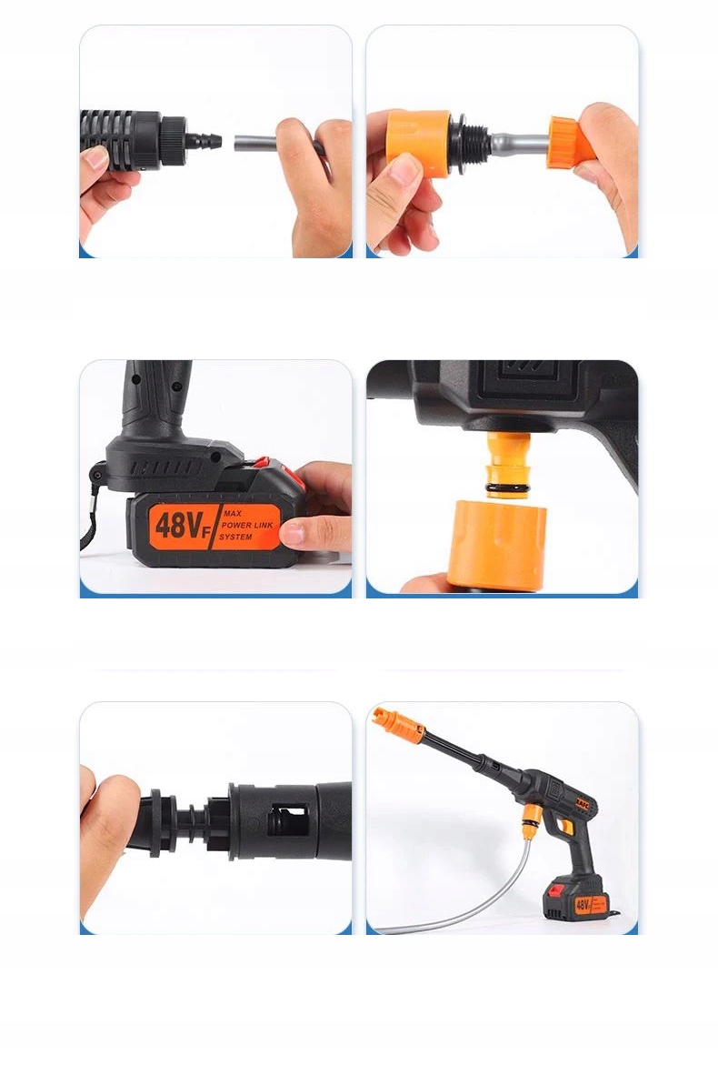 MYJKA Ciśnieniowa AKUMULATOROWA do 100bar ZESTAW 600W OGRODOWA - obrazek 10