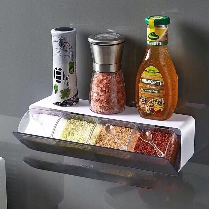 PÓŁKA KUCHENNA Dozownik KASZE PRZYPRAWY 8 miejsc 2 POJEMNIKI Organizer 30cm - zdjęcie 4