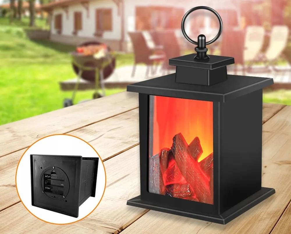 OZDOBNY DEKORACYJNY KOMINEK LED na BATERIE PALENISKO Lampion OGRODOWY LAMPA - obrazek 12