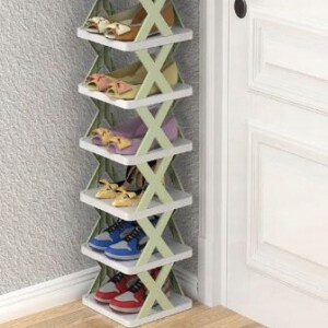 STOJAK Organizer Szafka na BUTY 6 poziomów ROZKŁADANA Zielona POJEMNA Moduł - miniatura 5