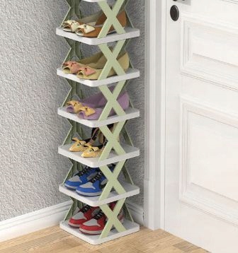 STOJAK Organizer Szafka na BUTY 6 poziomów ROZKŁADANA Zielona POJEMNA Moduł - obrazek 5