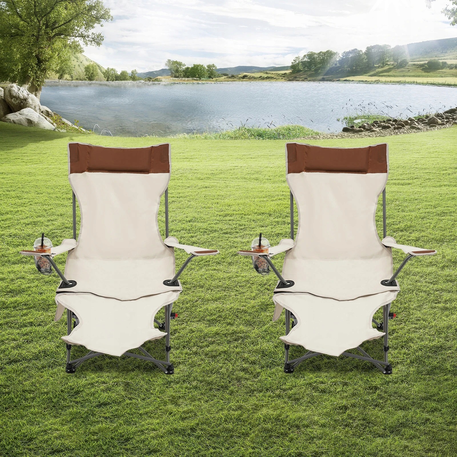 LEŻAK OGRODOWY TURYSTYCZNY PLAŻOWY SKŁADANY POKROWIEC CZARNY FOTEL PODNÓŻEK - obrazek 8