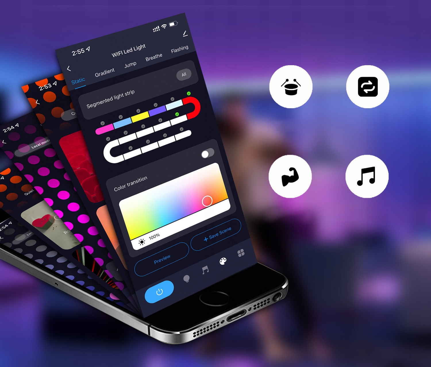 TAŚMA LED Bluetoot Tuya 16mln KOLORÓW HUE GRADIENT - obrazek 2