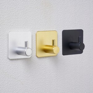WIESZAK ŁAZIENKOWY NA RĘCZNIKI UBRANIA komplet METALOWY Srebrny 3szt - miniatura 2
