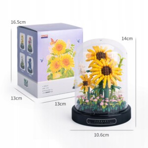 KLOCKI KWIATKI LAS W SZKLE SŁOIKU MAKROKLIMAT DEKORACJA PREZENT SŁONECZNIKI - miniatura 3