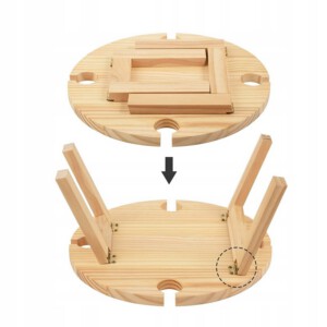 SKŁADANY STOLIK STÓŁ PIKNIKOWY DO PRZEKĄSEK SERÓW WINA PRZYSTAWEK DREWNIANY - miniatura 6