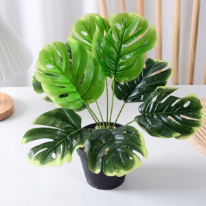 SZTUCZNA Roślina W DONICZCE REALISTYCZNA 33cm MONSTERA DELICIOSA Piękna - miniatura 6