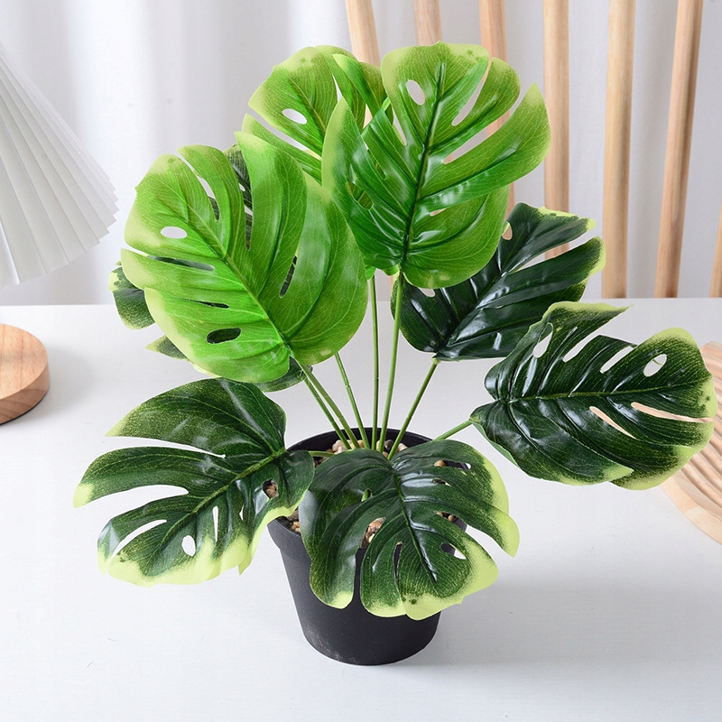 SZTUCZNA Roślina W DONICZCE REALISTYCZNA 33cm MONSTERA DELICIOSA Piękna - obrazek 6