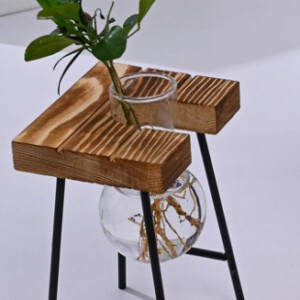 DONICA Ozdobna SZKLANA DREWNO Hydroponika UKORZENIACZ 1szt STOJAK BAMBUS - miniatura 7