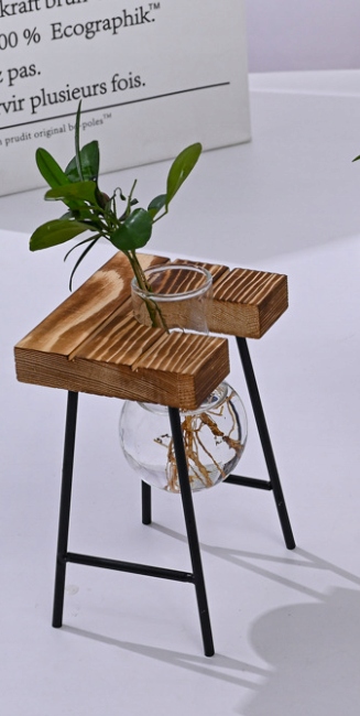 DONICA Ozdobna SZKLANA DREWNO Hydroponika UKORZENIACZ 1szt STOJAK BAMBUS - obrazek 7