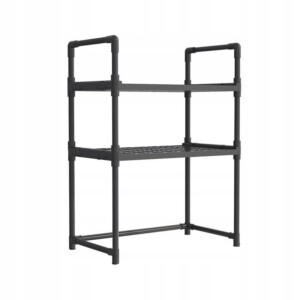 PÓŁKA KUCHENNA pod mikrofalówkę SZAFKA ORGANIZER CZARNA 3poziomy 48cm REGAŁ - miniatura 2