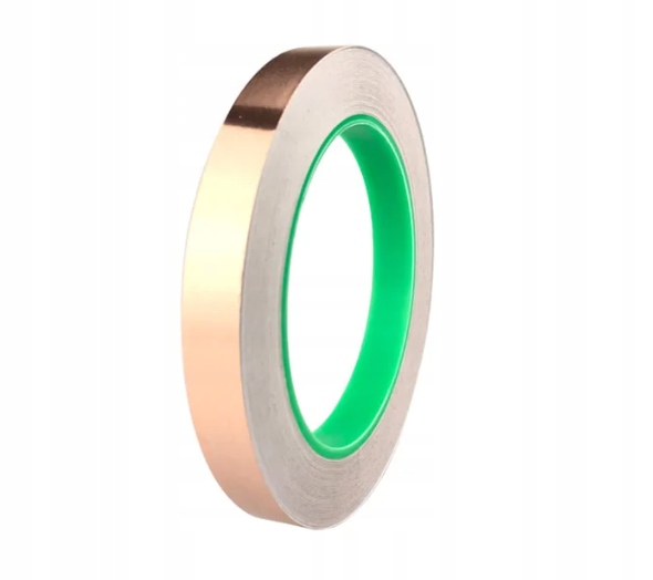 Taśma MIEDZIANA FOLIA Samoprzylepna do EKRANOWANIA NA ŚLIMAKI 10mm x 20m - zdjęcie 1