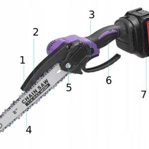 Piła Elektryczna Łańcuchowa do Gałęzi 7,30 cala PILARKA AKUMULATOROWA 2xAKU - miniatura 6