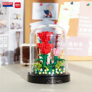 KLOCKI KWIATKI W SZKLE SŁOIKU LAS MAKROKLIMAT DEKORACJA PREZENT RED RÓŻE - miniatura 4