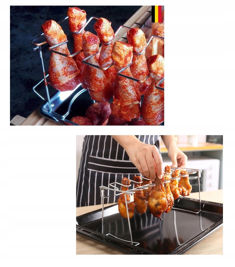 STOJAK NA KURCZAKA MIĘSO ŻEBEREK GRILLA Grill BBQ Pieczenia RUSZT - zdjęcie 13