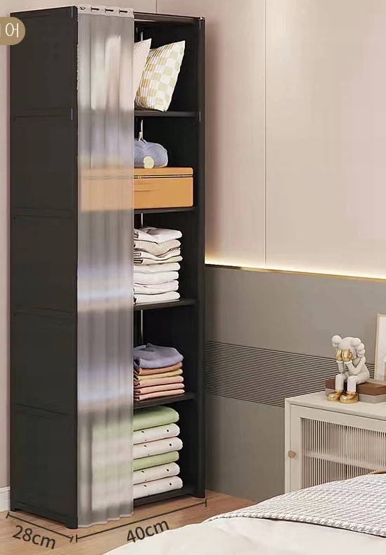 SZAFA Modułowa SKŁADANA Wieszak GARDEROBA na UBRANIA Metalowa 155x28x40cm - obrazek 2