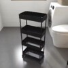 PÓŁKA Łazienkowa KUCHENNA SZAFKA MOBILNA REGAŁ Kółka 4 poziomy CZARNA - miniatura 4