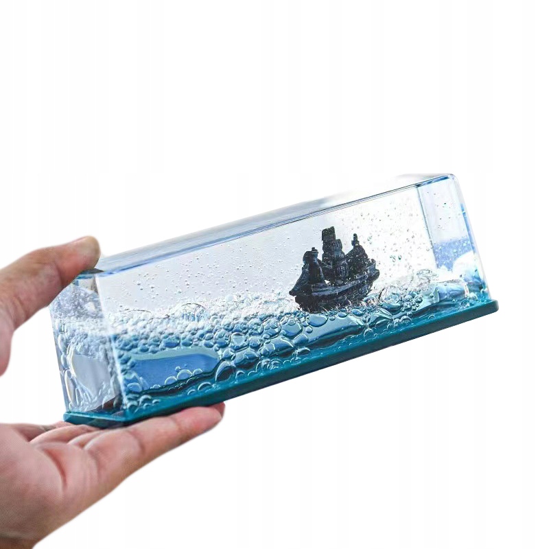 DEKORACYJNY AKRYLOWY STATEK PIRACKI ŁÓDŹ PERŁA DRYFUJĄCY OZDOBA PREZENT - zdjęcie 12