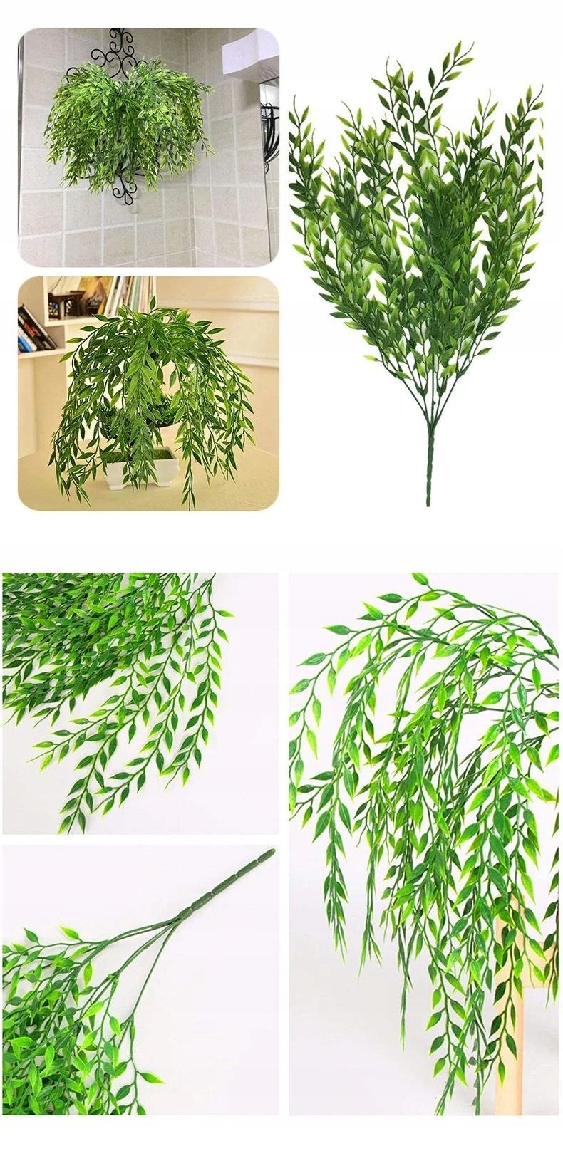 SZTUCZNA ROŚLINA WIERZBA WILKINA ZWISAJĄCA DOMOWA REALISTYCZNA KWIAT 50cm - zdjęcie 7